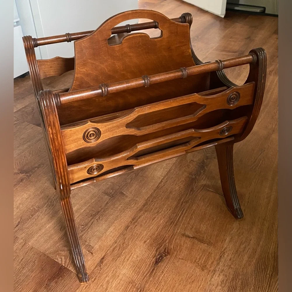 Antique Magazine Rack - Picture 3 of 7